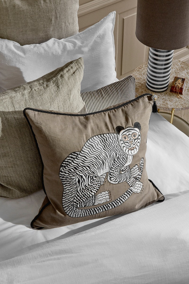 Cozy Living  Linen pude, Alpaca - 50 x 50 cm.
