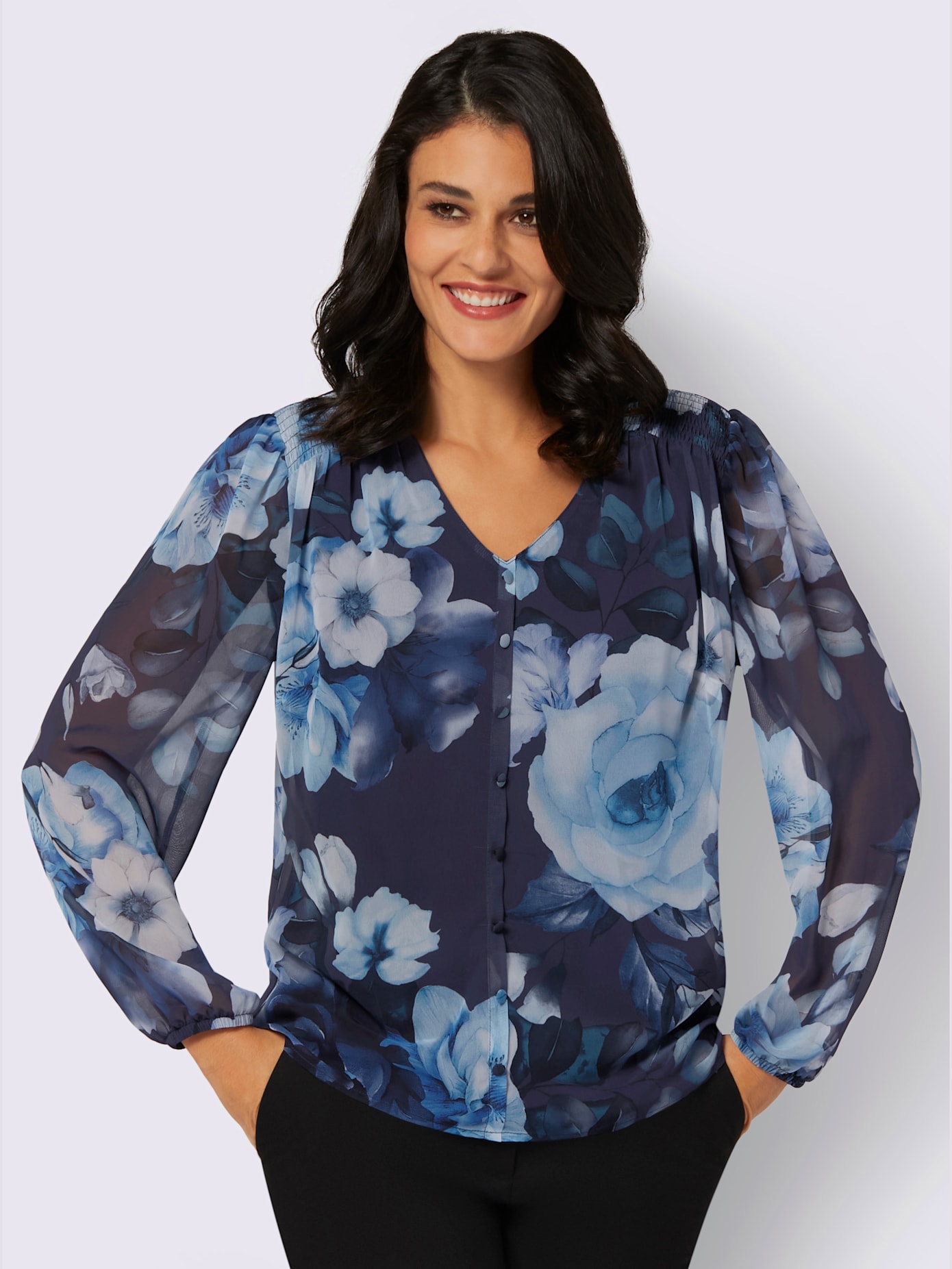 Chemisier motif floral