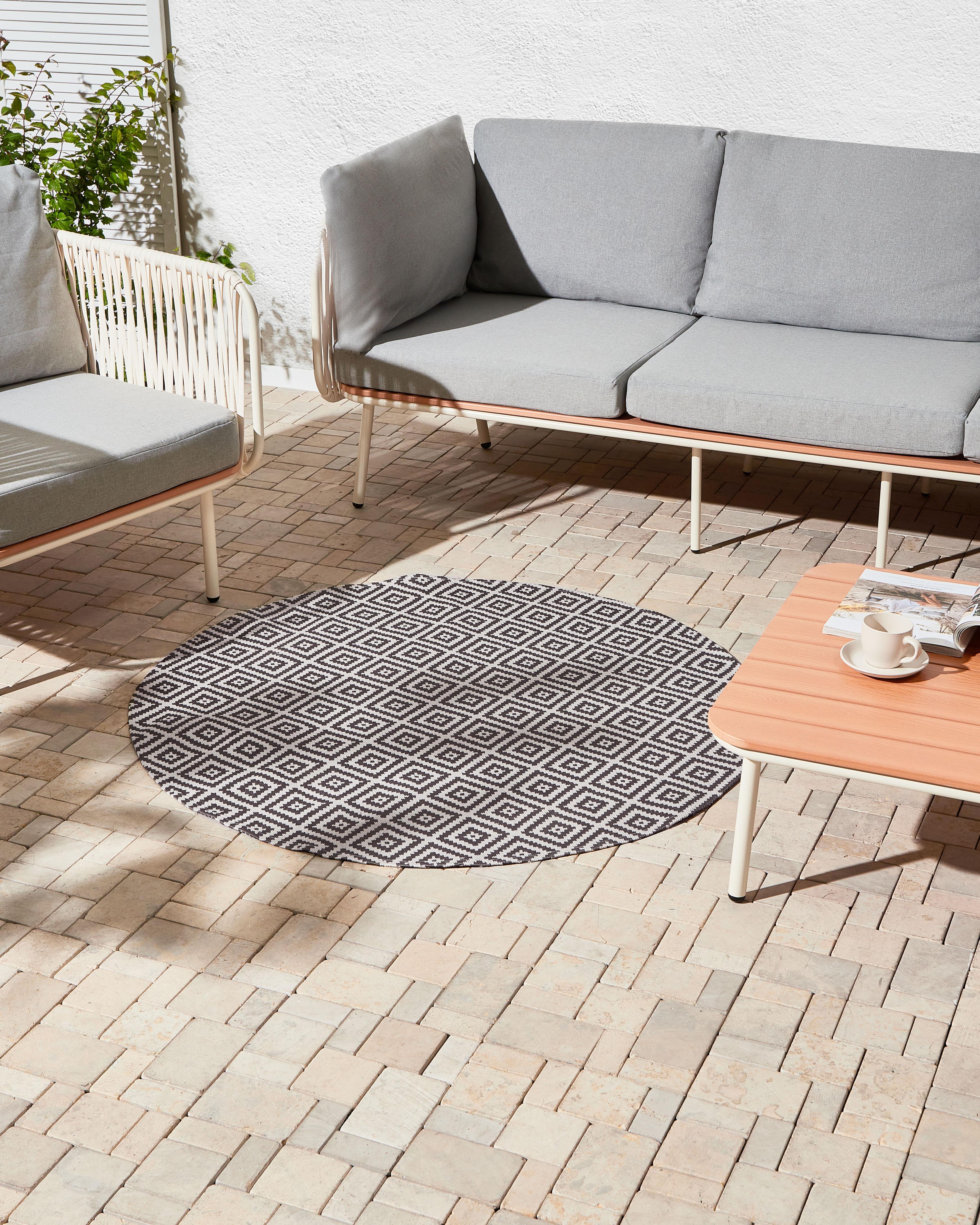 Tuintapijt THRISSUR Grijs ø 120 cm
