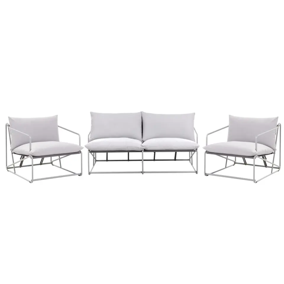 PONTE - Loungeset 4-zits - Grijs - Staal