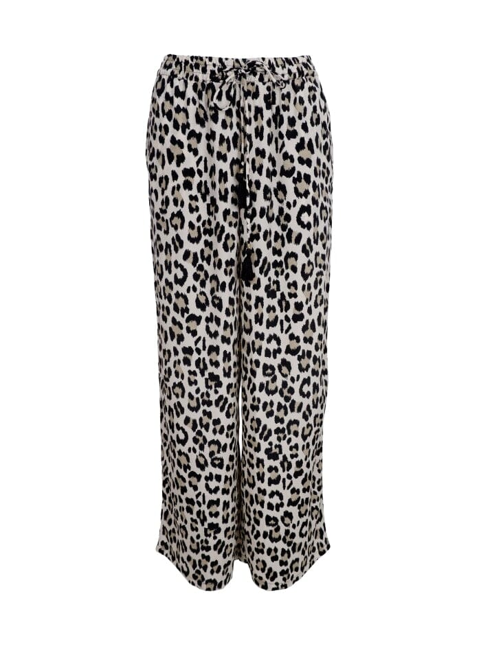 Black Colour Bcluna Straight Pant lt leopard