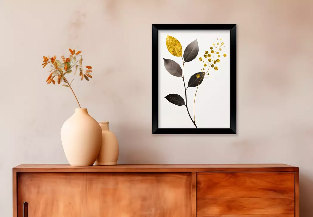 Wandbild 30 x 40 cm Golden Leaves IV