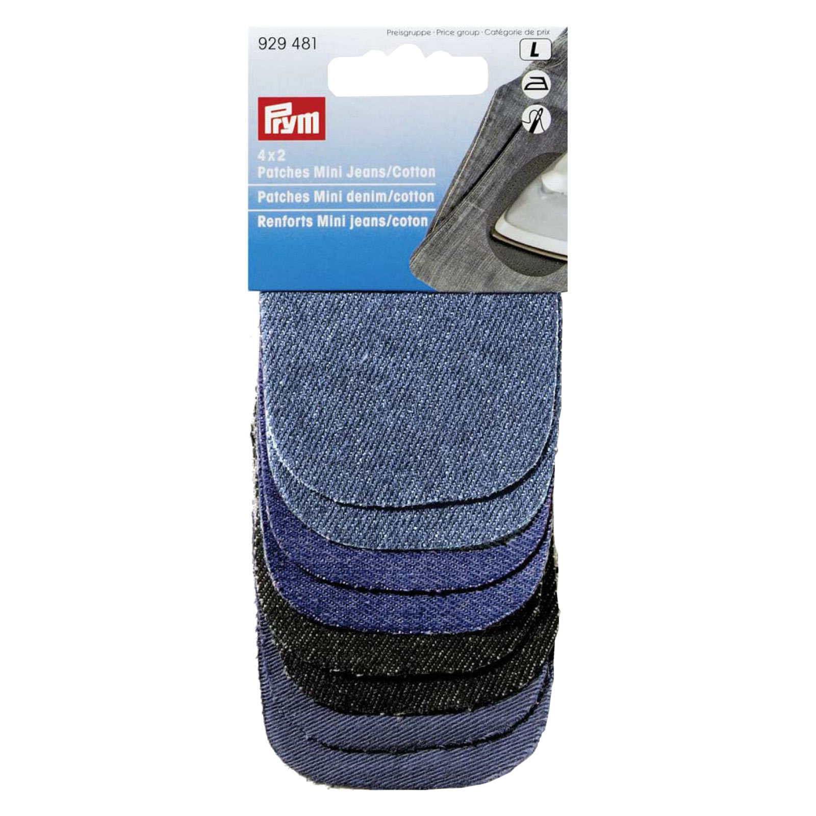 4x2er-Set Flicken Jeans - sortiert - 6x8 cm