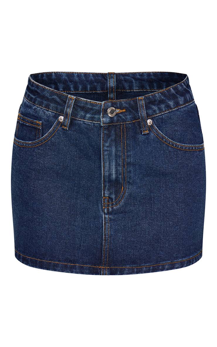 Bleu Indigo Jupe Mini En Jean Classique Taille Moyenne