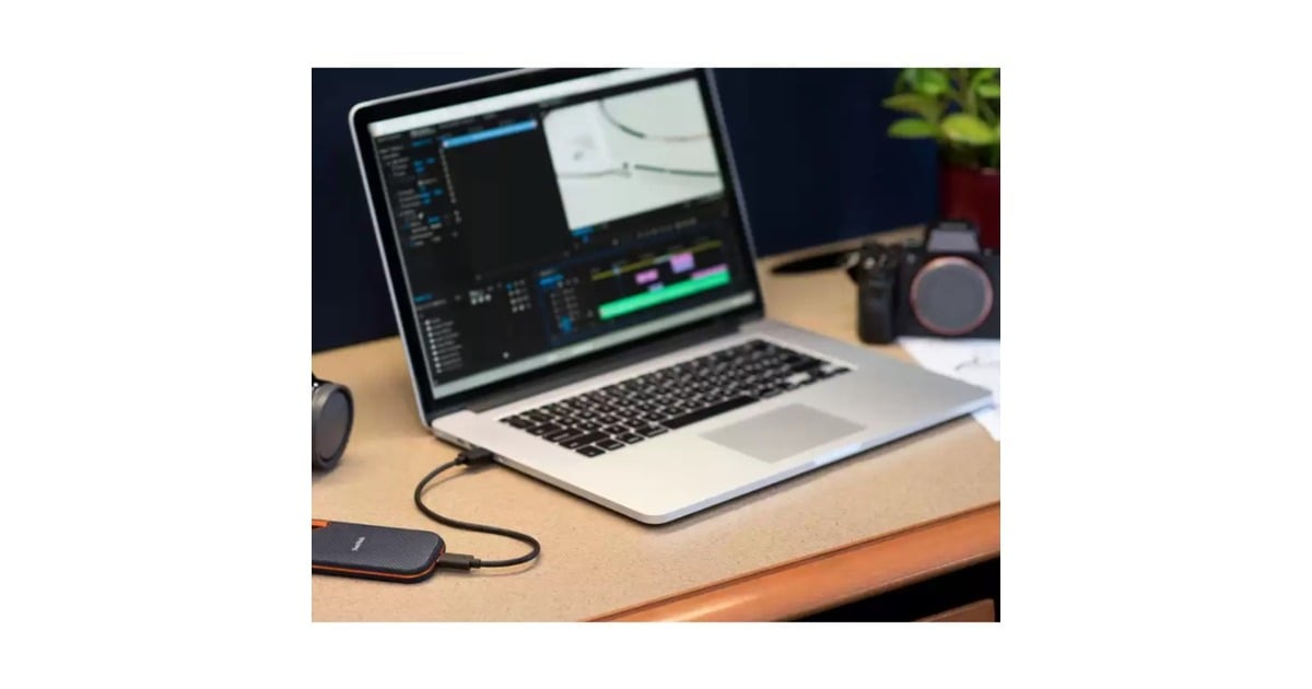 SanDiskExtreme Pro Portable V2, 4 TB externe SSD  (Zwart/oranje, SDSSDE81-4T00-G25, USB-C)