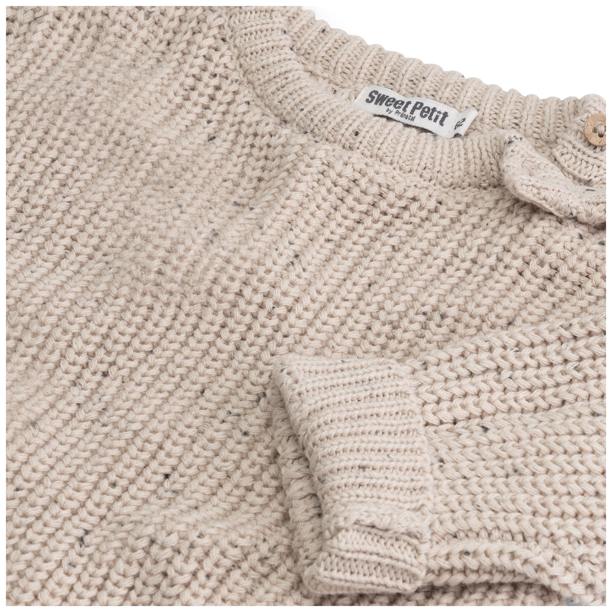 Sweet Petit baby trui Charlie lange mouwen melee beige