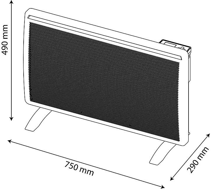 Panneau rayonnant mobile blanc 2000W 20m²