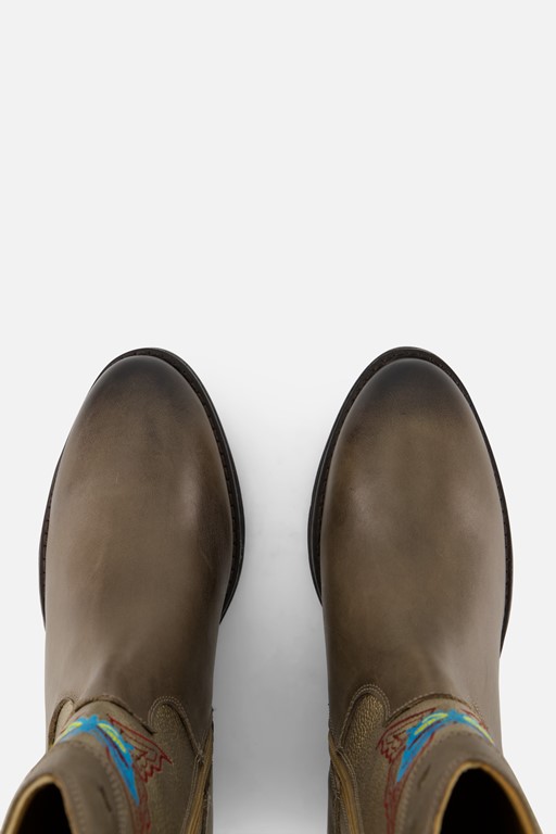 Develab Cowboylaarzen groen Leer