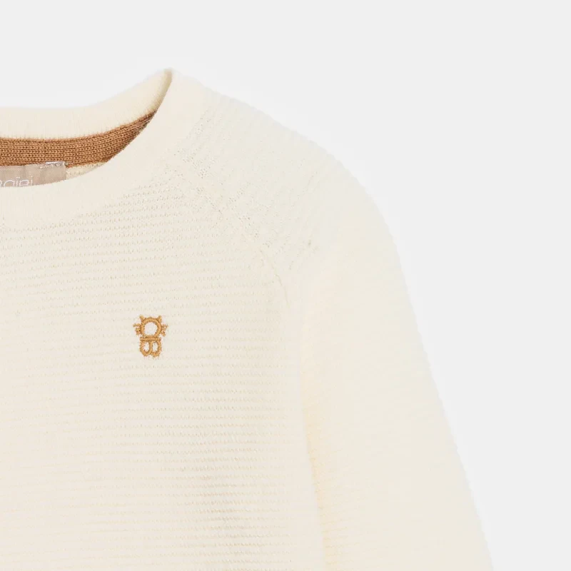 Brassière en maille tricot blanc écru naissance Blanc