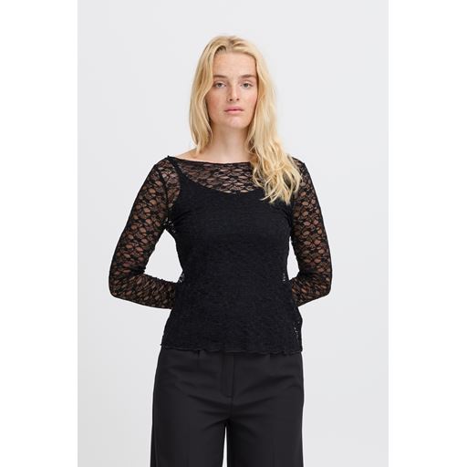 Ichi Perla Bluse, Black, L