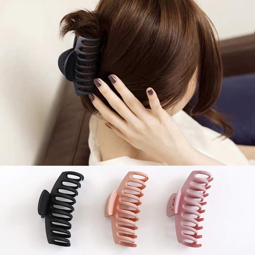 (6er Set) 11cm Haarspangen Klammer Matte Krallen Clips Haarschmuck - Bunt
