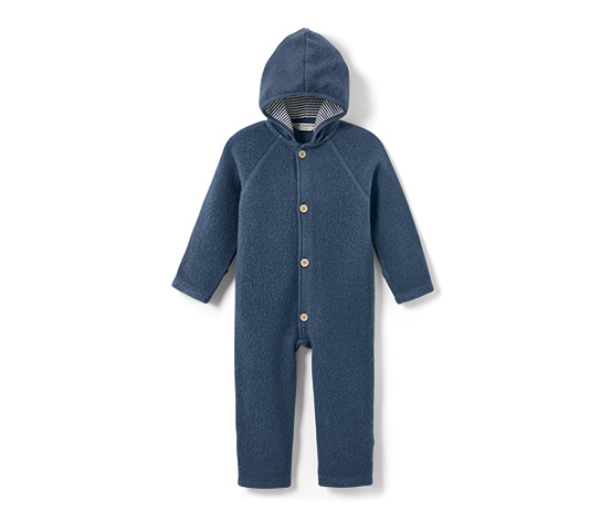 Baby-Walkoverall mit Merinowolle, blau