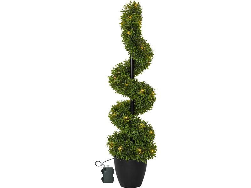 Star Trading Baum Buxbom, 0.9 m, Grün, 30 LED LED Leuchtbaum