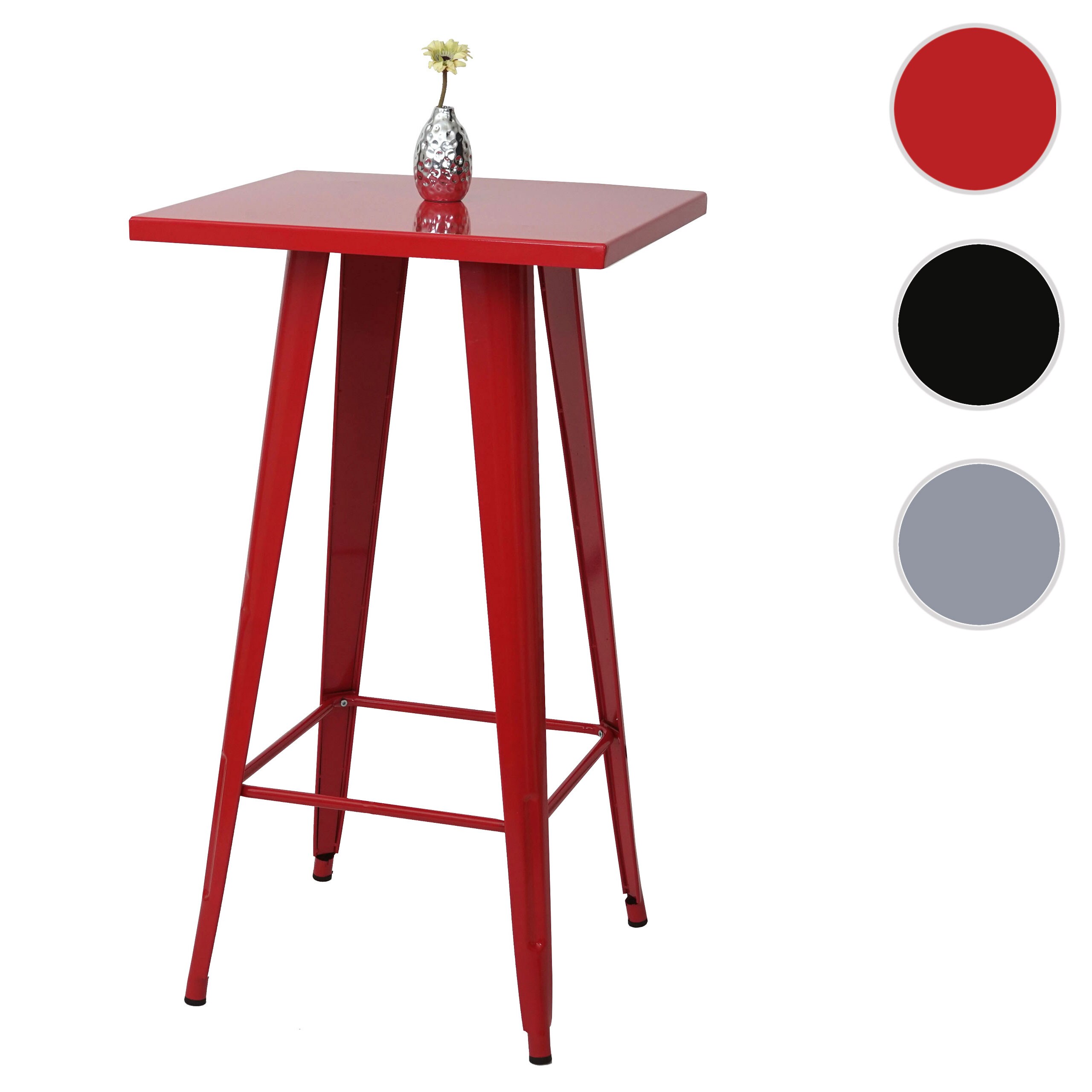 Stehtisch MCW-A73, Bistrotisch Bartisch, Metall Industriedesign 105x60x60cm ~ rot