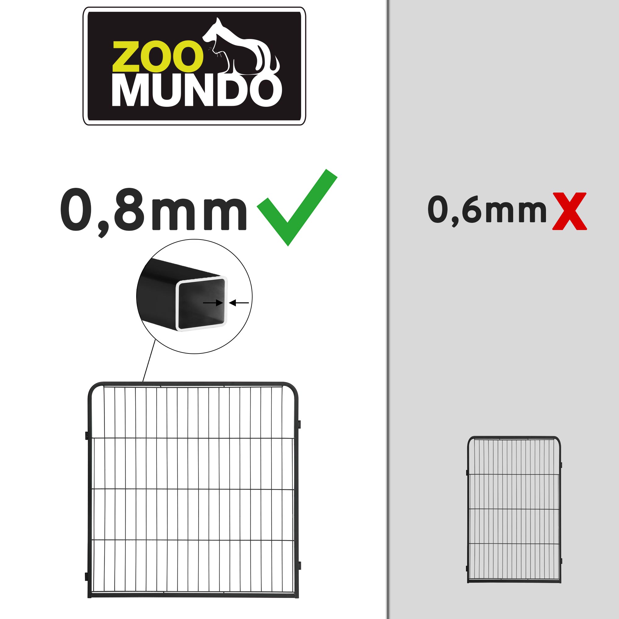 zoomundo Welpenauslauf / Freilaufgehege 8-Eck - XL - BLACK EDITION
