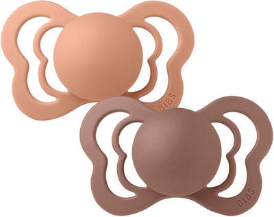 BIBS Couture Smokker 2-pack Lateks Str 2, Peach/Woodchuck
