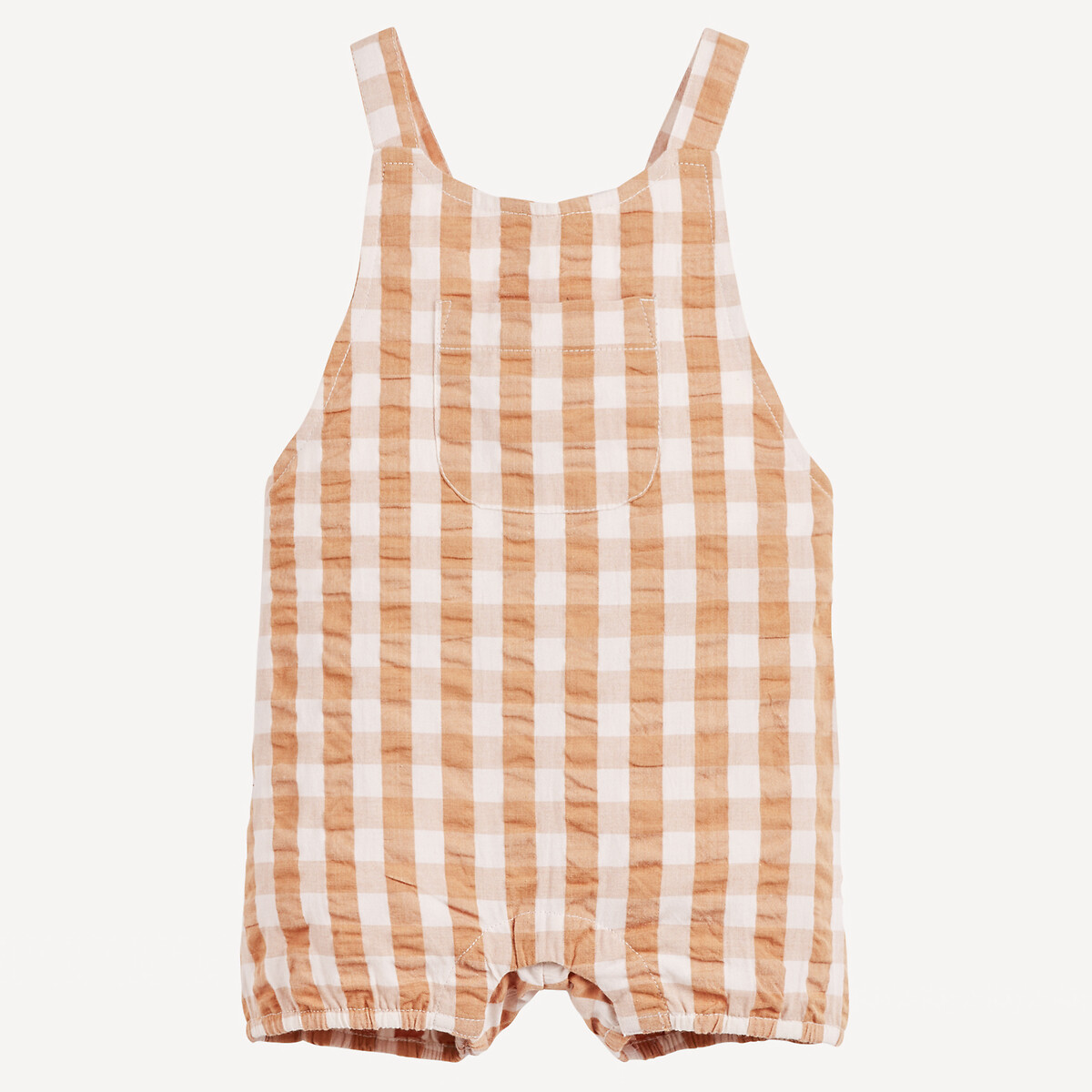 COLEÇÃO LA REDOUTE<br>Macacão curto xadrez 1 mês - 2 anos