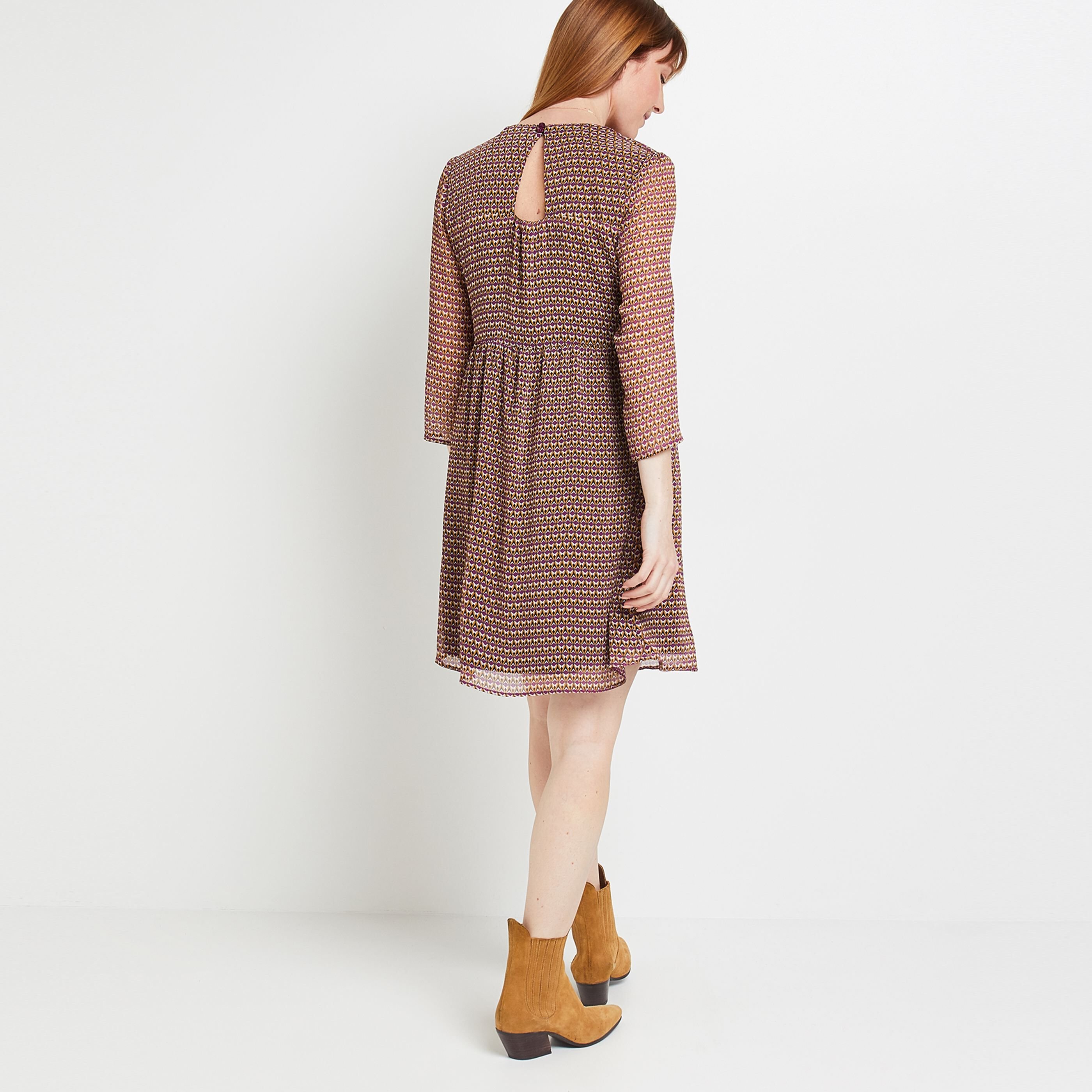 Robe en voile imprimée femme - VIOLET