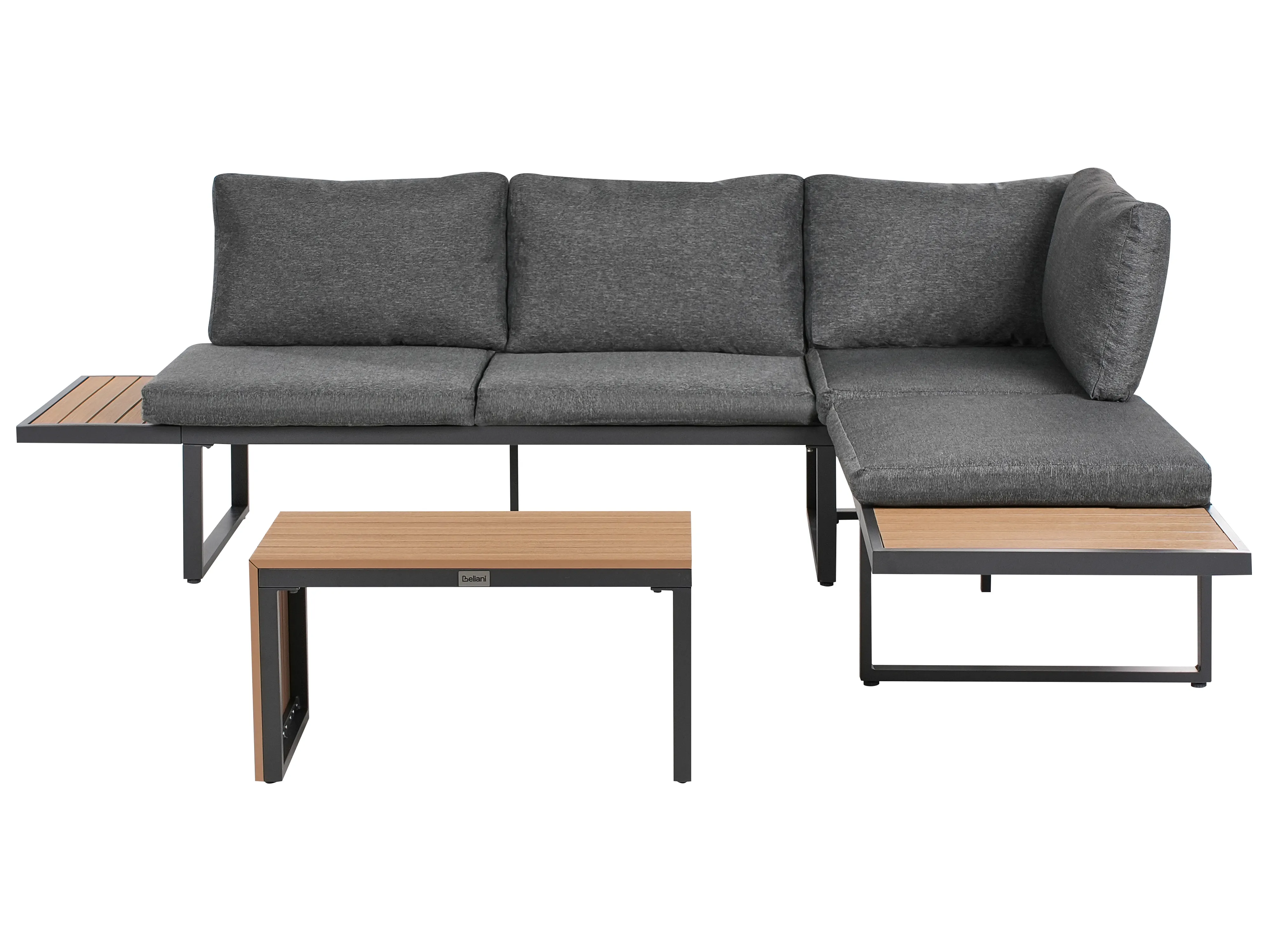 Tuin hoekloungeset met tafel 4-zits PIENZA rechtszijdig Lichtbruin/grijs