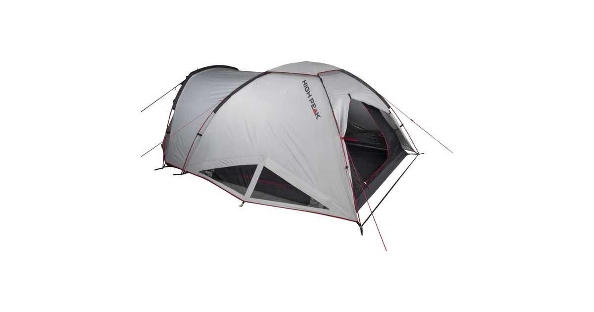 High PeakAlfena 3.0 tent  (Lichtgrijs/rood)