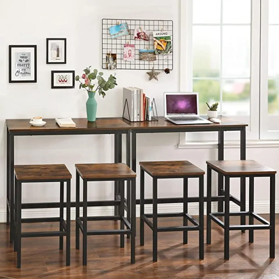 Parya Home - Bartafel - Vintage - Bruin - Hout & Metaal