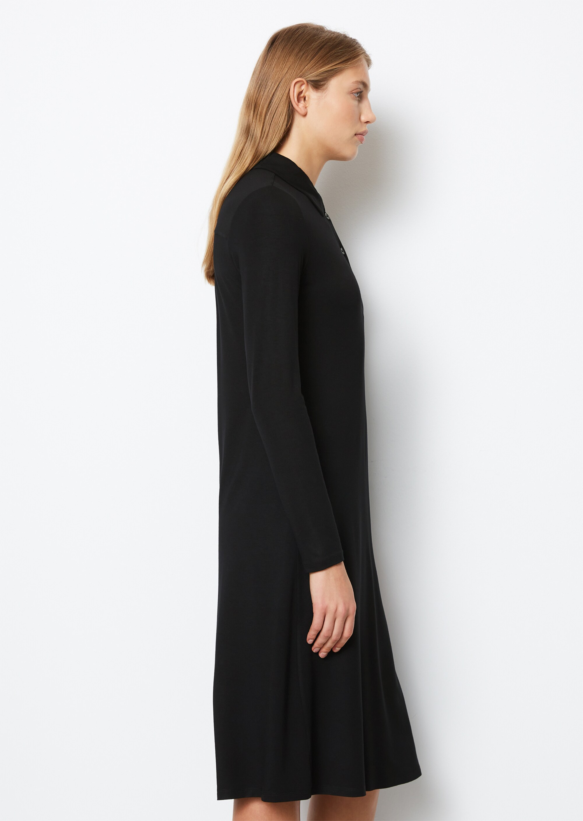 Polo-Jerseykleid regularaus Viskose-Modal-Mix