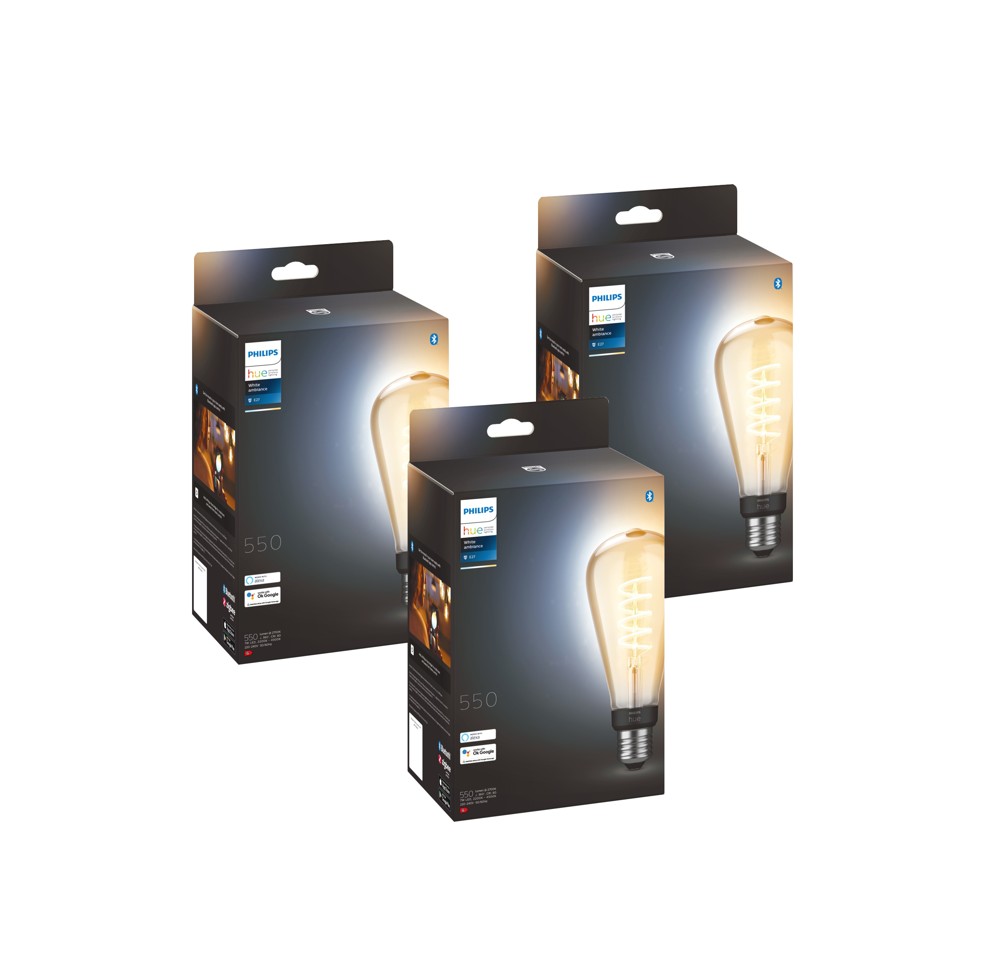 Philips Hue - 3x E27 Filament ST72 - WhiteAmbiance - Bundle