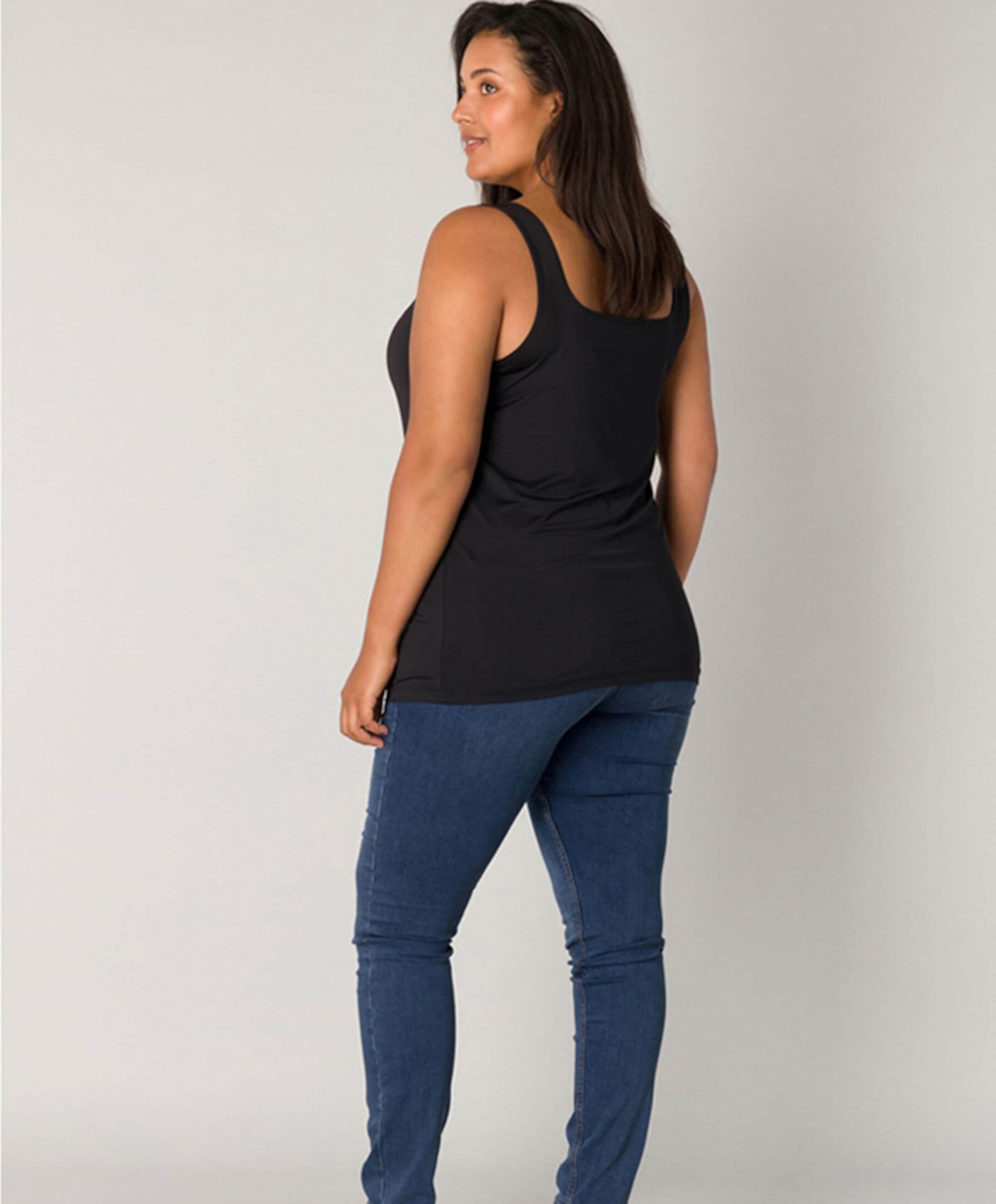 Base Level Curvy Dames top zwart