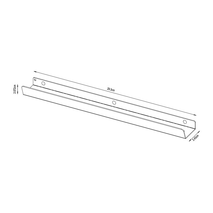 Lot de 2 poignées noires mates en acier GoodHome Atomia H 2,1 x L 29,3 x P 3,4 cm