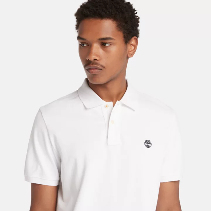 Polo en piqué Millers River pour homme en blanc