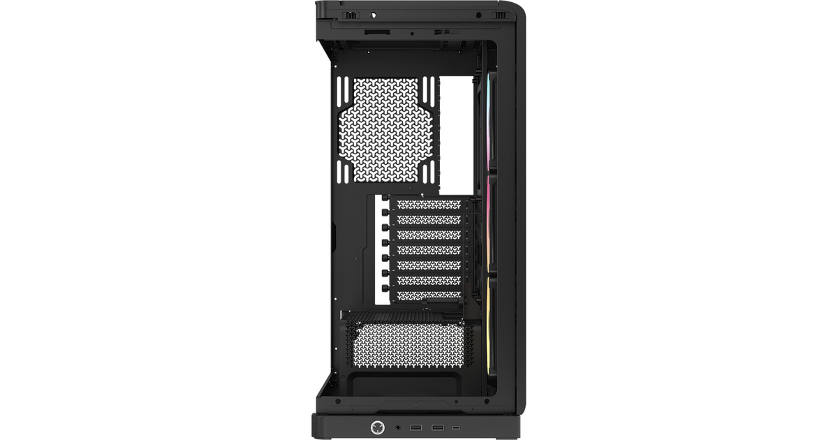CorsairFRAME 4500X LX-R RGB LINK midi tower behuizing  (Zwart | 2x USB-A | 1x USB-C | Tempered Glass)