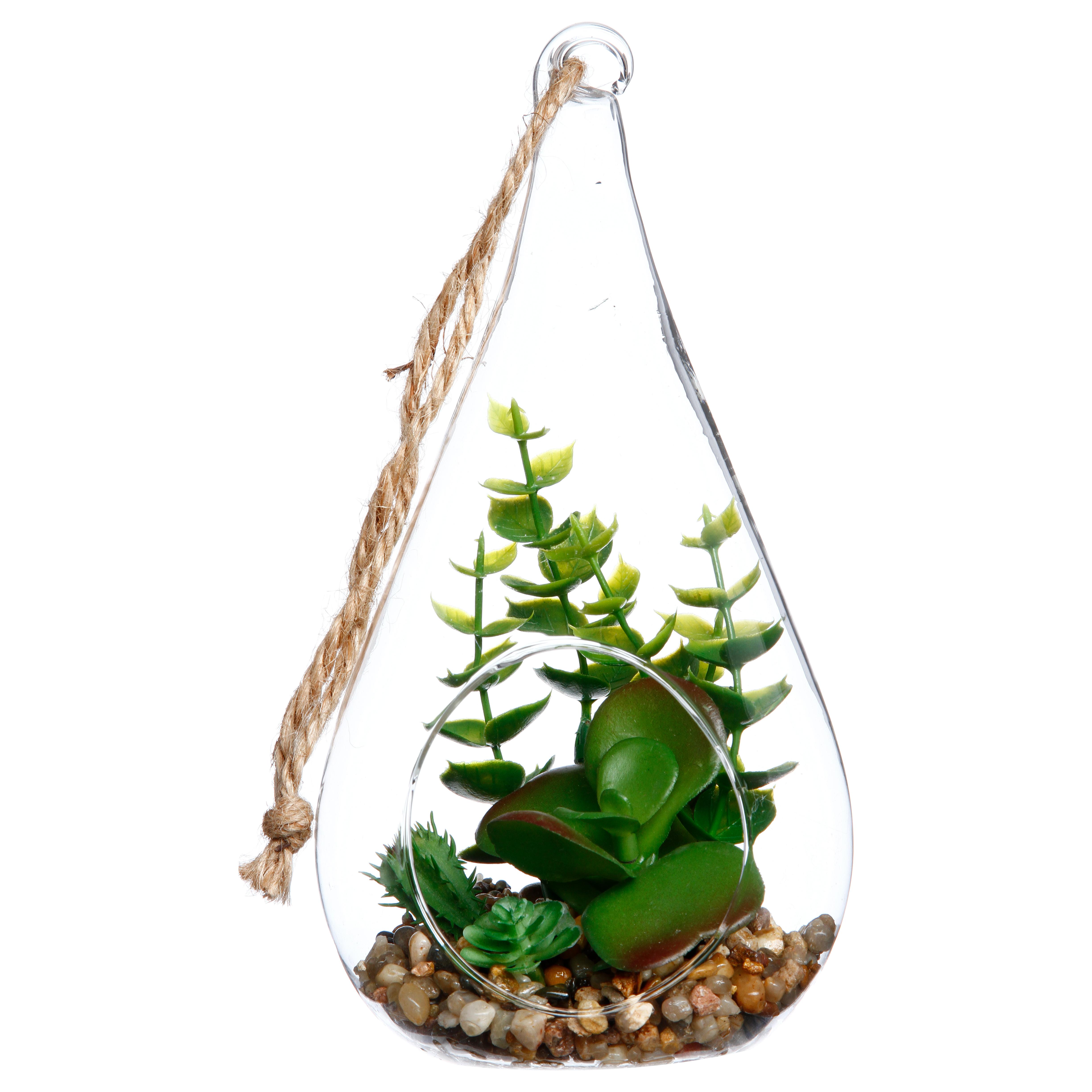 PLANTE POT GOUTTE VERRE H.19.5CM