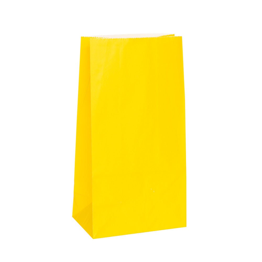 Uitdeelzakjes Geel 25cm 12st