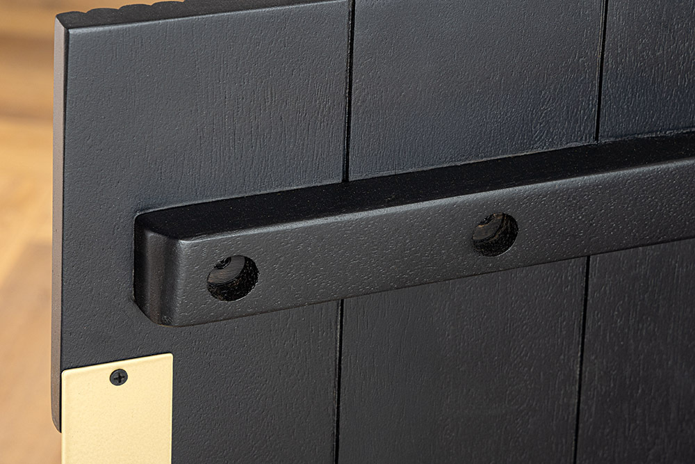 Massives Sideboard GATSBY 160cm schwarz gold Mangoholz Retro handmade
