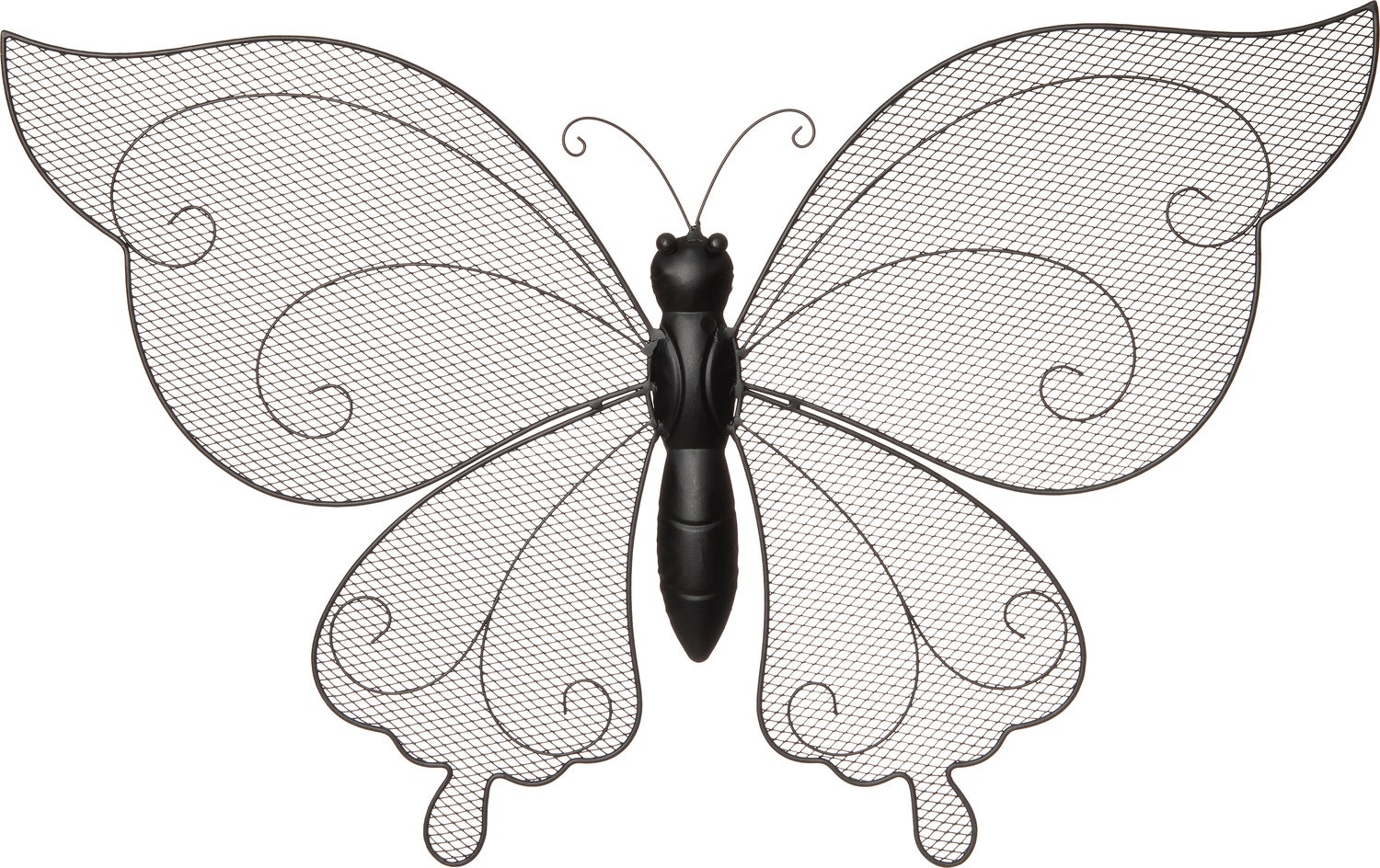 Intratuin wanddecoratie vlinder May zwart 68 x 1 x 43 cm