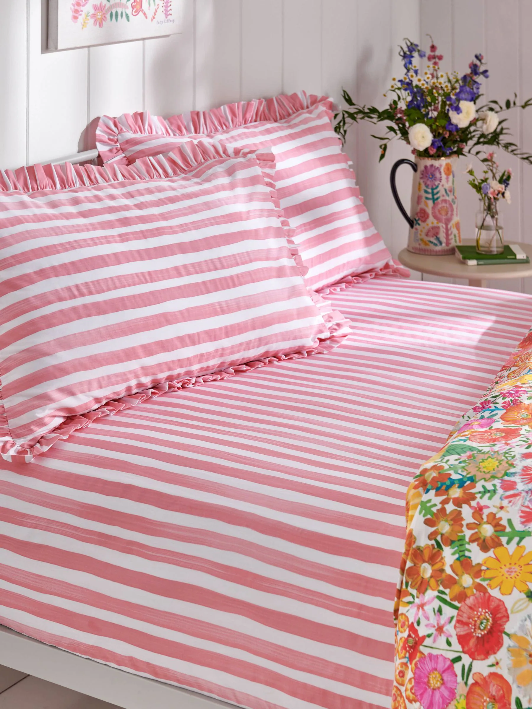 Lucy Tiffney gestreept 180 -draads hoeslaken
