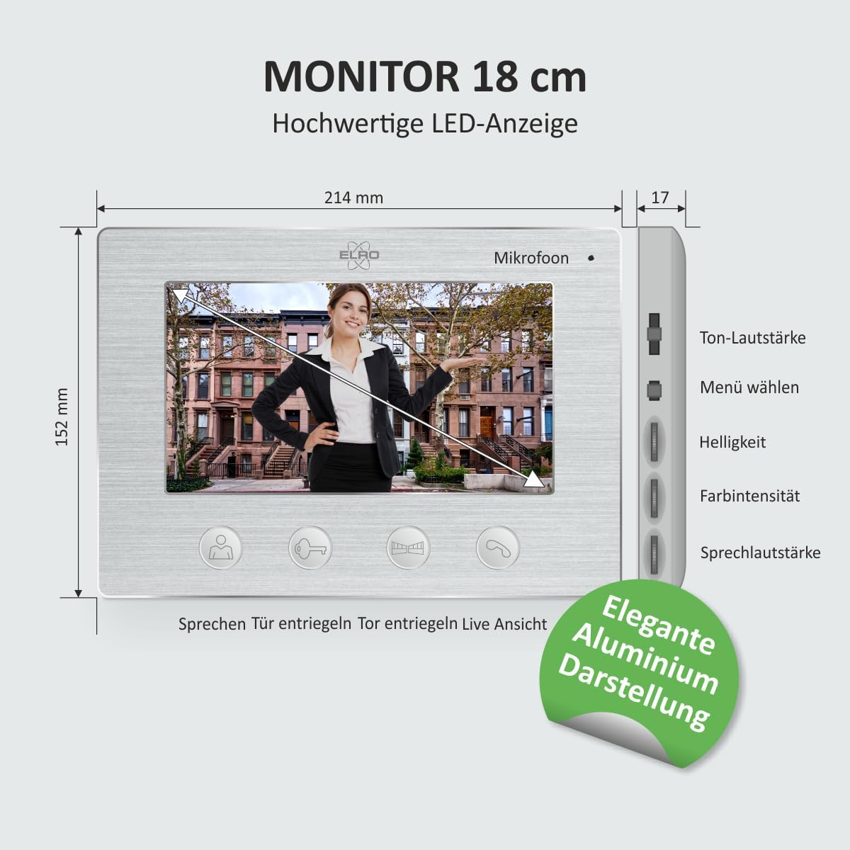 ELRO DV4000 Video Türsprechanlage │ 1080P Full HD Kamera mit Nachtsicht │ 4-Draht Kabel │ 16 Klingeltöne