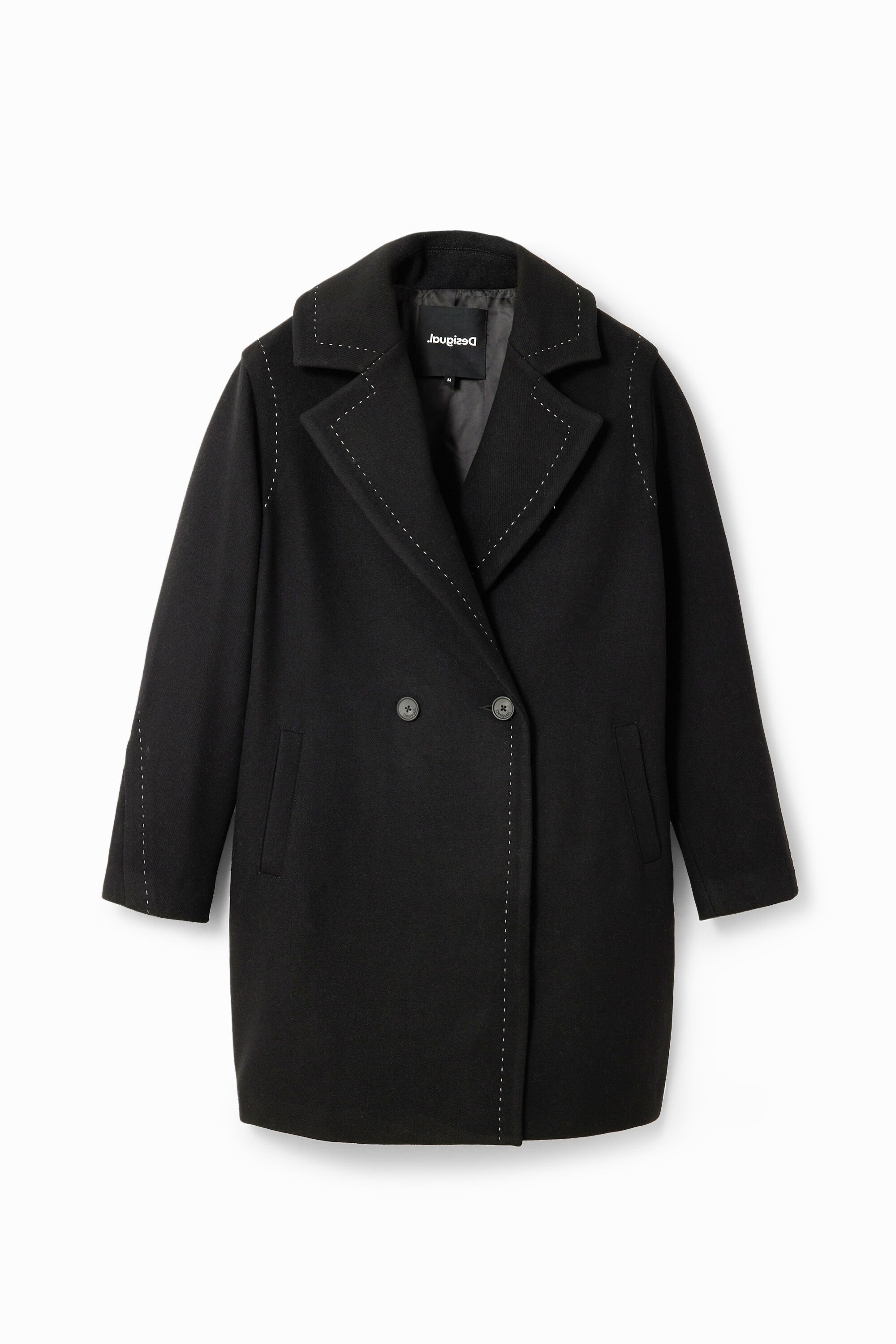 Manteau laine surpiqûres