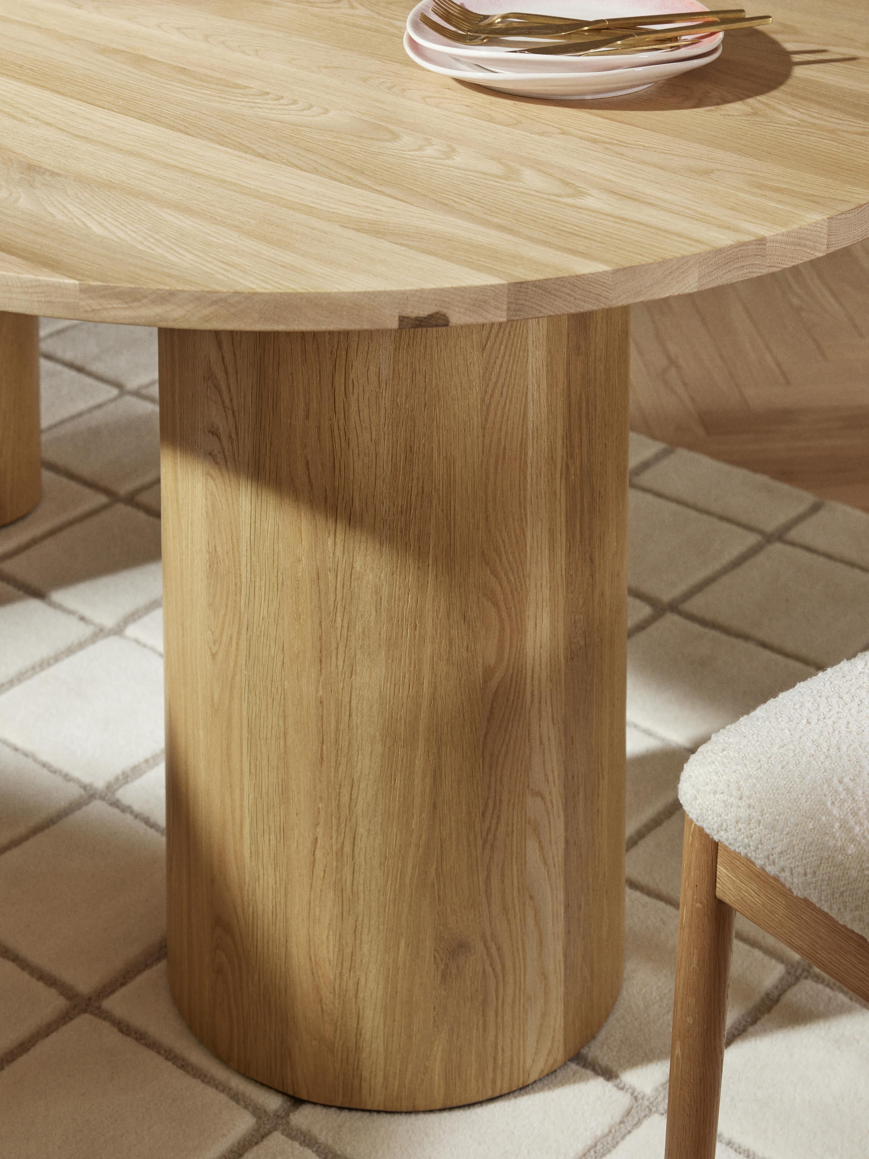 Ovale eettafel Dunia van eikenhout, in verschillende formaten