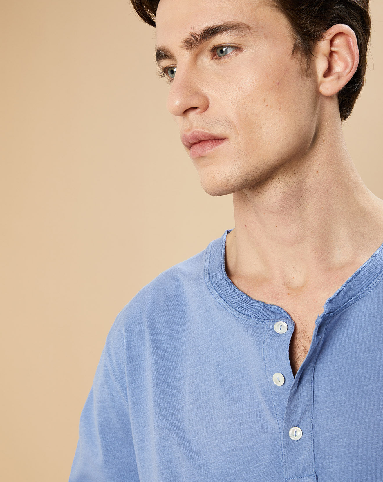 Hartford T-Shirt Henley chambray