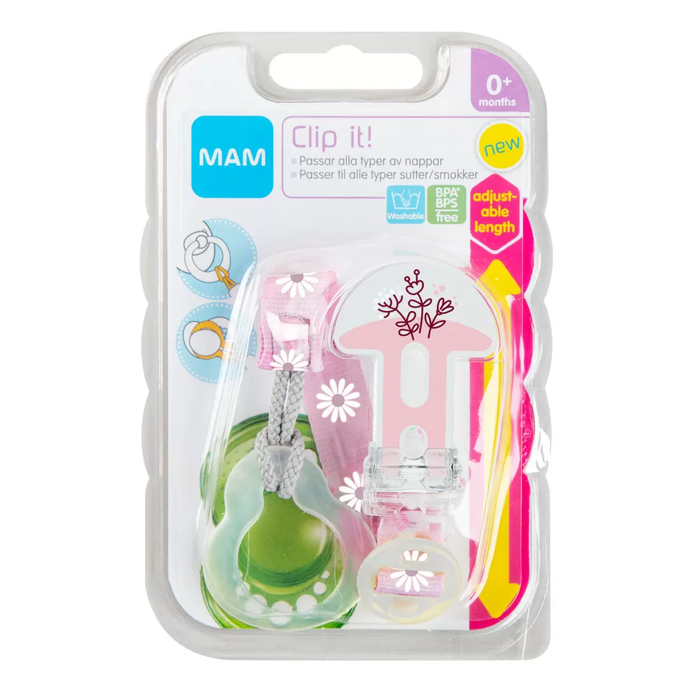 MAM Sutteholder Clip It - Lyserød