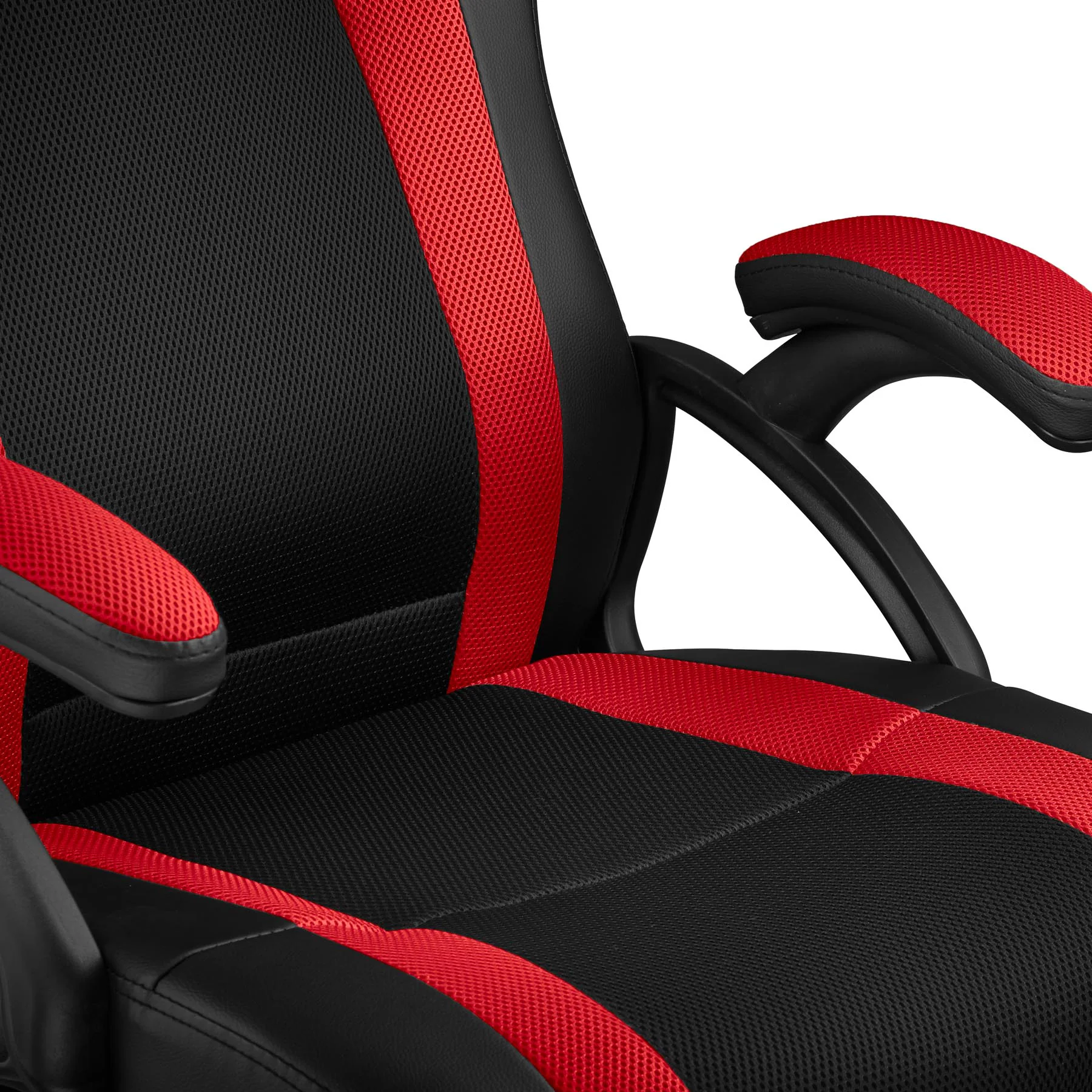 tectake® Bürostuhl, ergonomische Form, Kunstlederbezug mit Mesh-Gewebe, Belastbarkeit 120 kg
