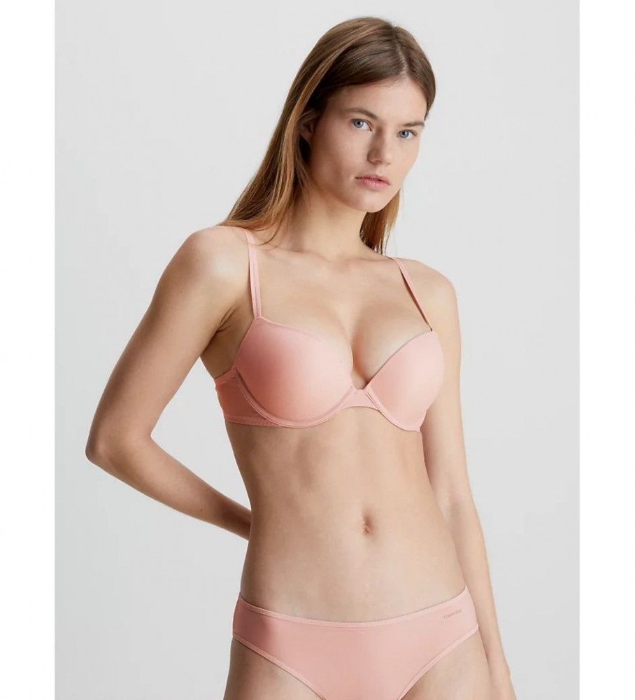 Suéter Calvin Klein Push Up transparente Marquisette nude