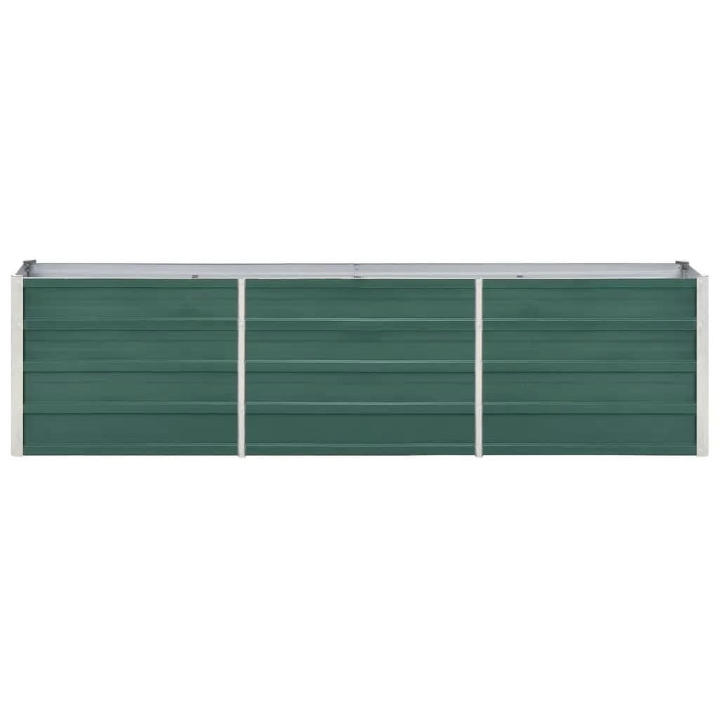Verhoogde tuinbak, gegalvaniseerd staal, 240×40×45 cm, groen