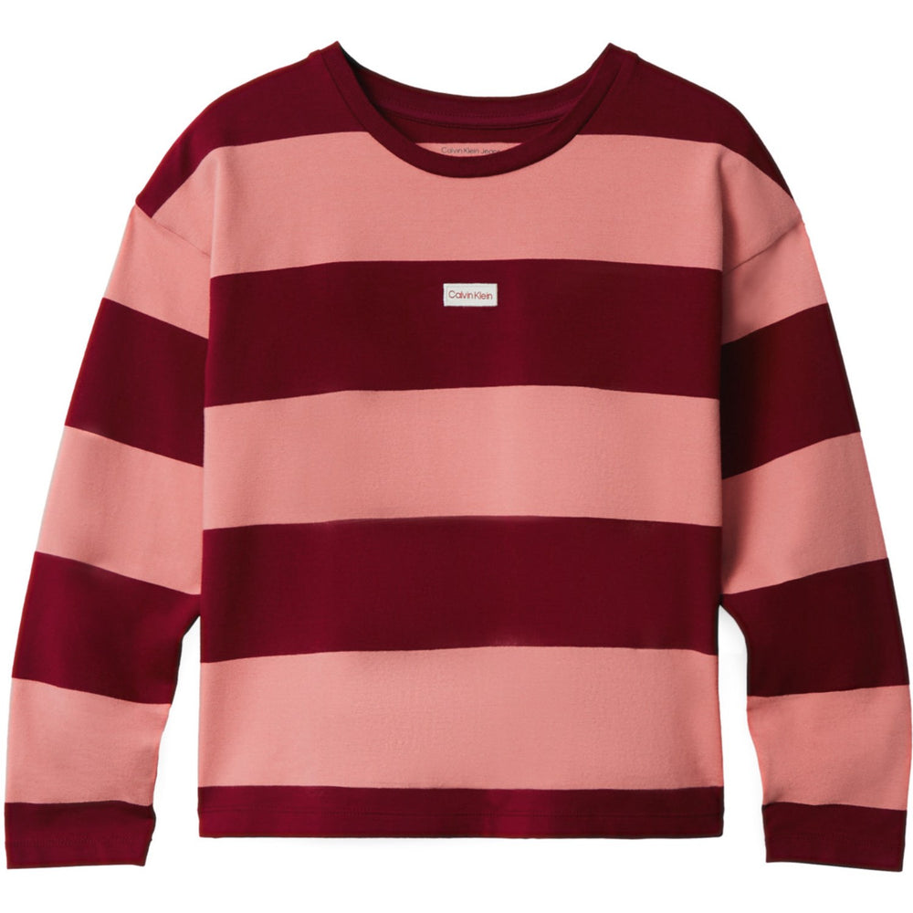Køb Calvin Klein Raspberry Chocolate / Apricot Cn Stripe Ls T-Shirt
