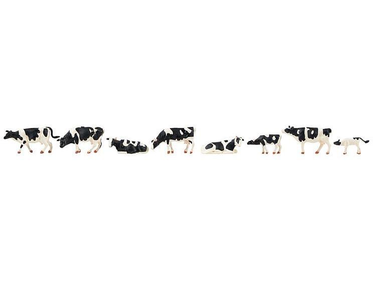 Faller Figuren Kühe schwarzbunt H0 8 Kuh Figuren