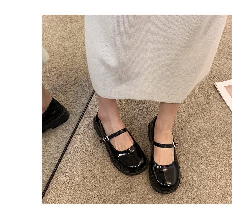 Asterisk - Effen Mary Jane-schoenen met gesp