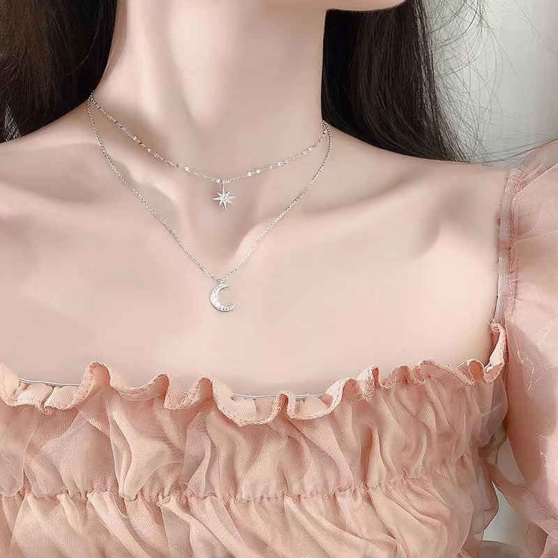 Rosesand - Ster & Maan Hanger Gelaagde Ketting