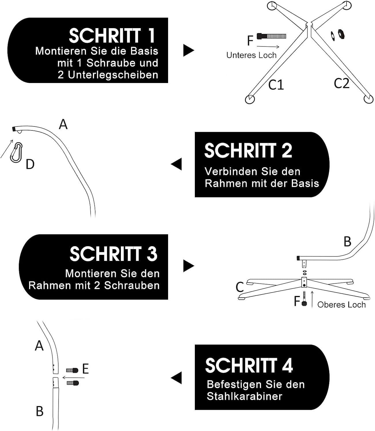 COSTWAY Hängesesselgestell, Gestell für Hängesessel/Hängestuhl, Hängestuhlgestell bis 150 kg belastbar, Hängesesselständer aus Metall, Hängesitzständer, Höhe 207 cm