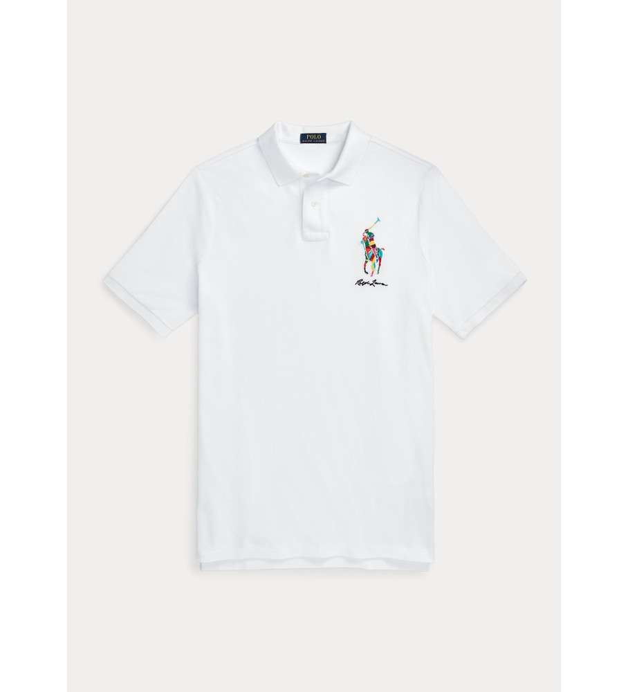 Polo Ralph Lauren Classic Fit, camisa polo branca com logo Big Pony.